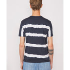 Tee Shirt Sstee Ice Touch Stripe Tie Dye - Navy/White