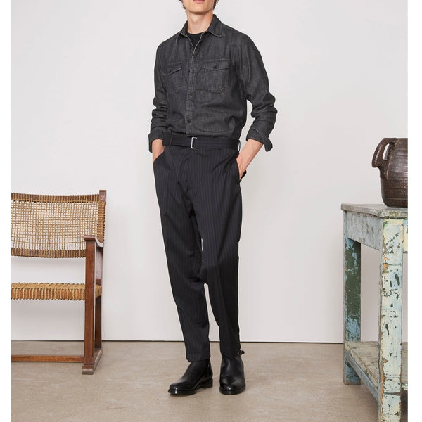 Officine Générale - Owen Trousers - Black/White - Men's