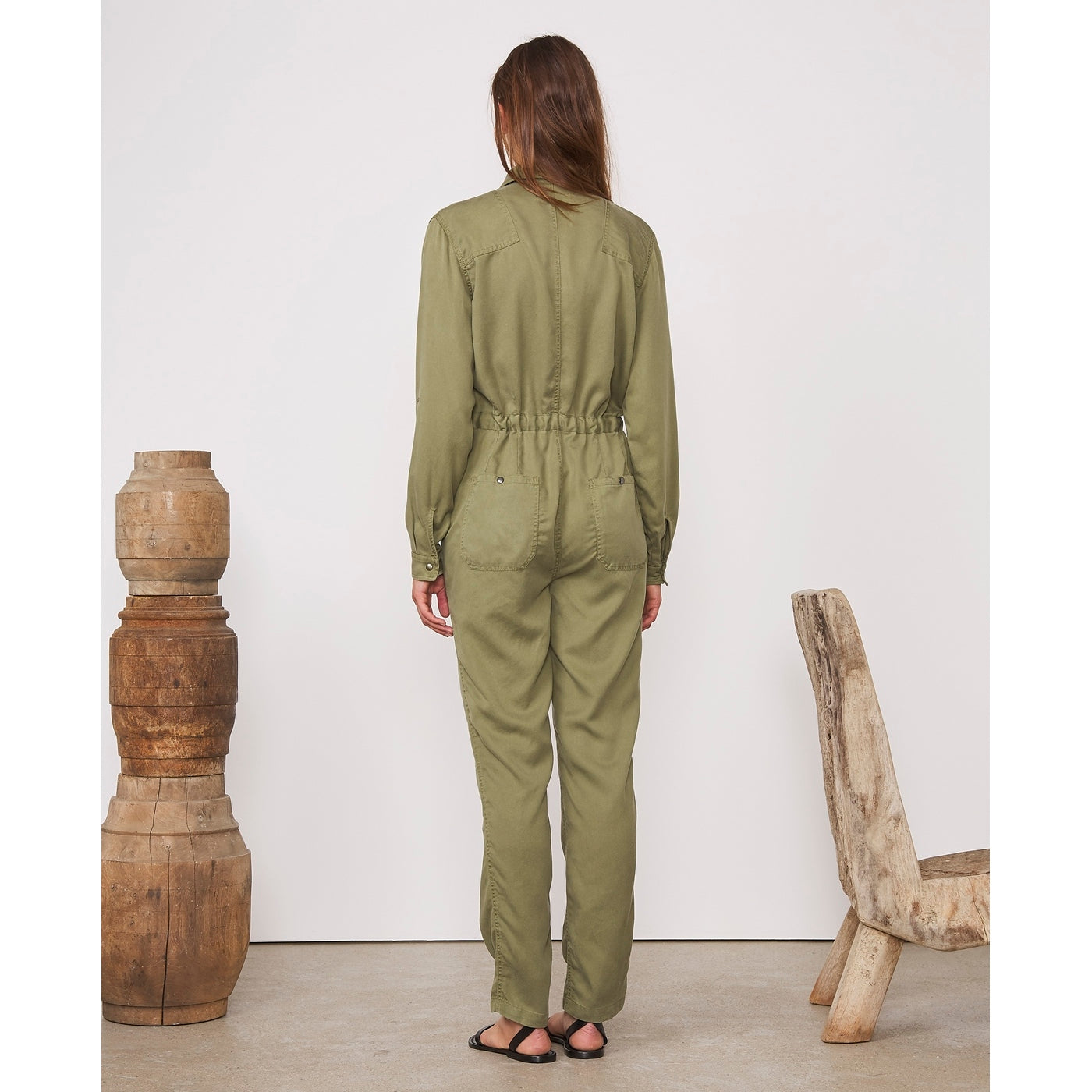 Jumpsuit Kho Jps Ss Dye Tencel - Burnt Olive