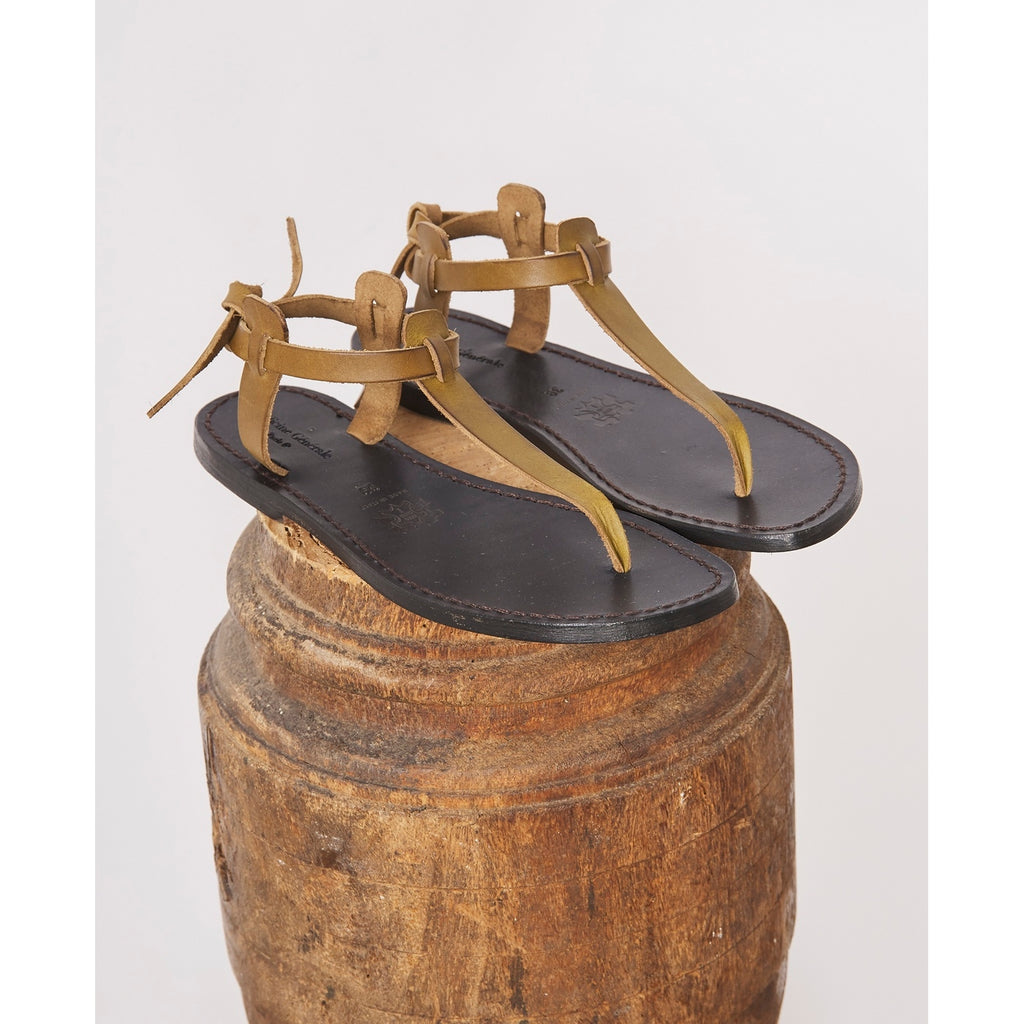 Shoes Clarie Sandals Leather & Rope - Olive/Black