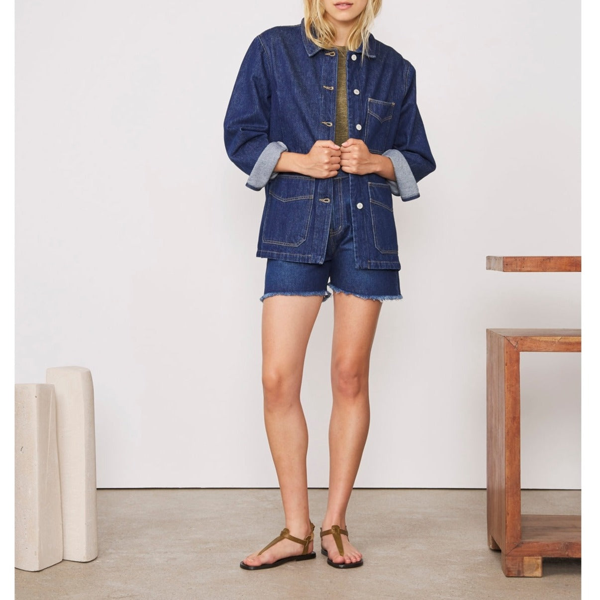 Short Alexandra Sht Washed Denim Co - Washed Blue