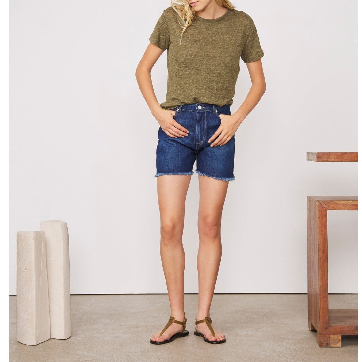 Short Alexandra Sht Washed Denim Co - Washed Blue