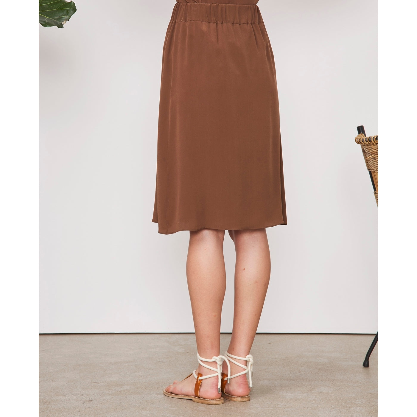 Skirt Marlene Skt Piece Dye Fr Silk - Brown