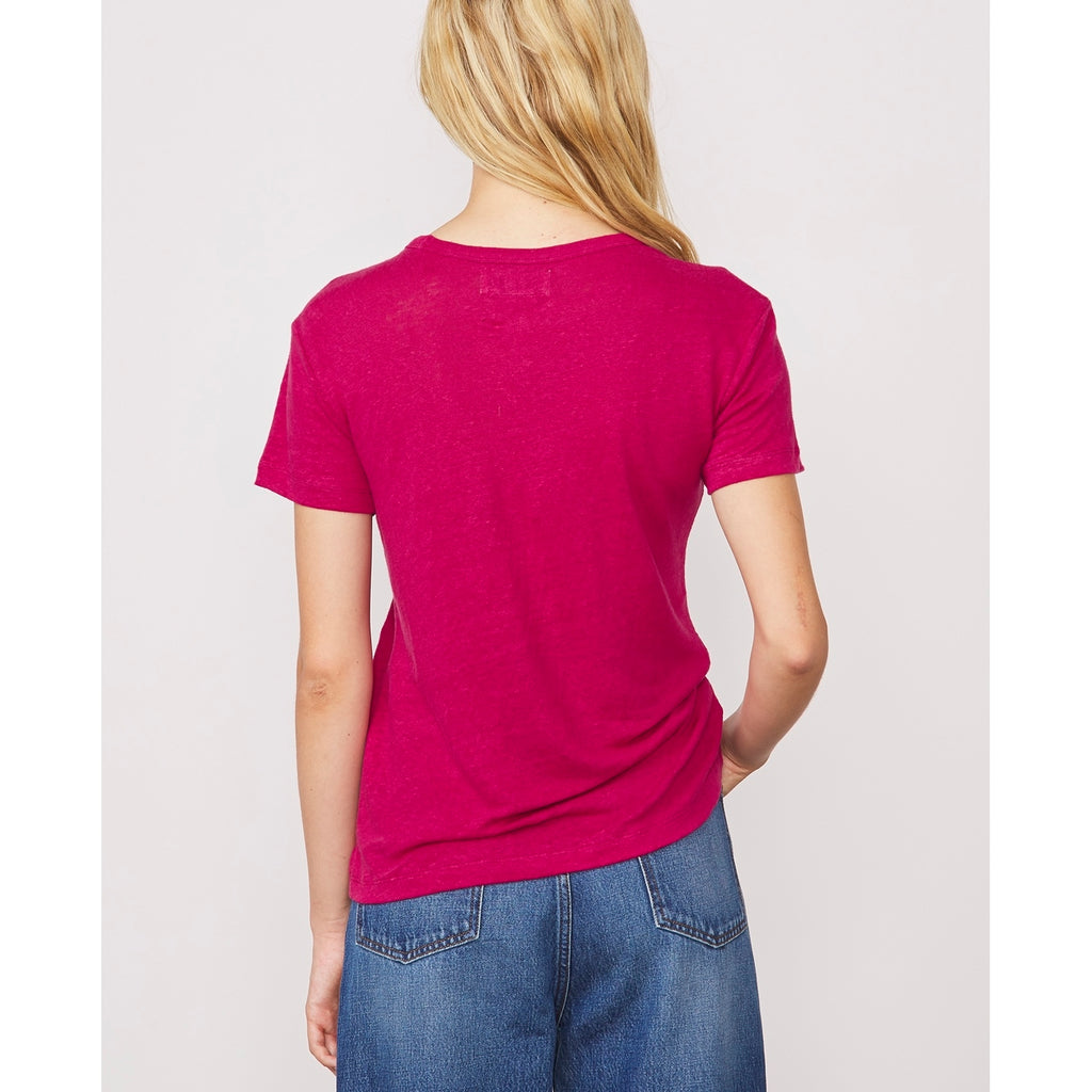 Tee Shirt Lara Tee Piece Dyed Fr Linen - Camelia