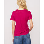 Tee Shirt Lara Tee Piece Dyed Fr Linen - Camelia