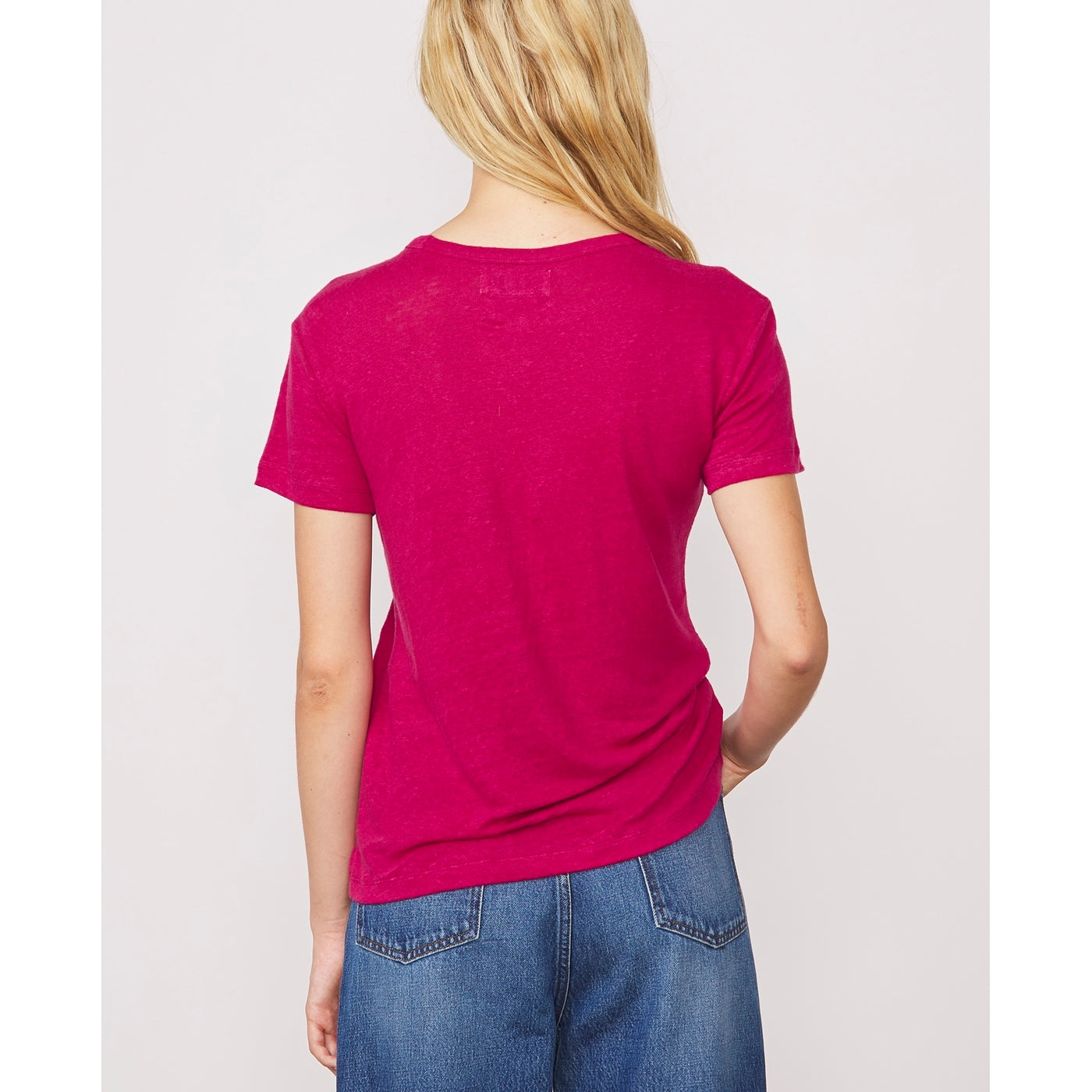 Tee Shirt Lara Tee Piece Dyed Fr Linen - Camelia