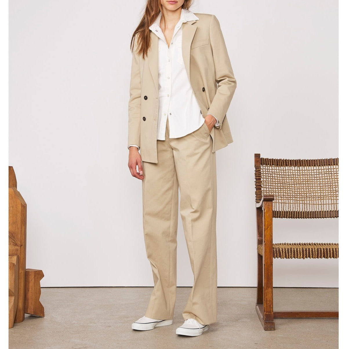 Tlg Veste Mathilde Jkt Jap Org Co Twill - Khaki