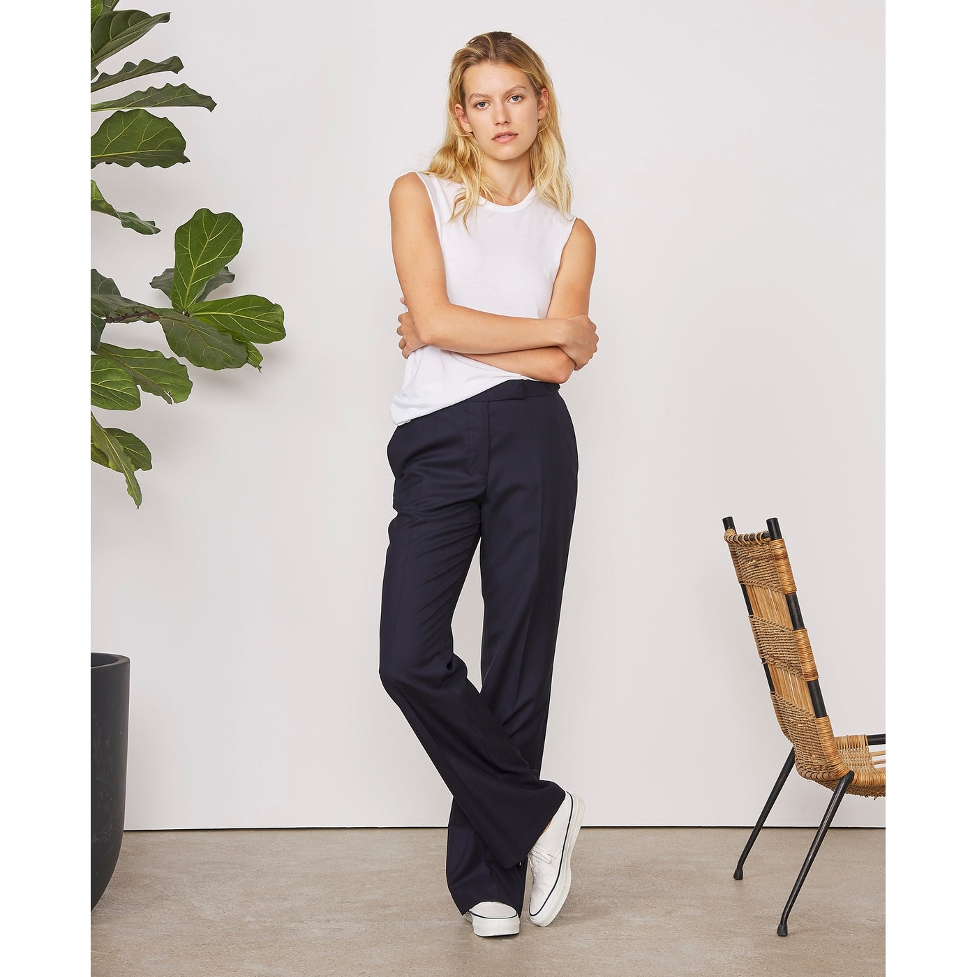 Tlg Pants Ilenia Pts Itl Fresco Wool - Navy