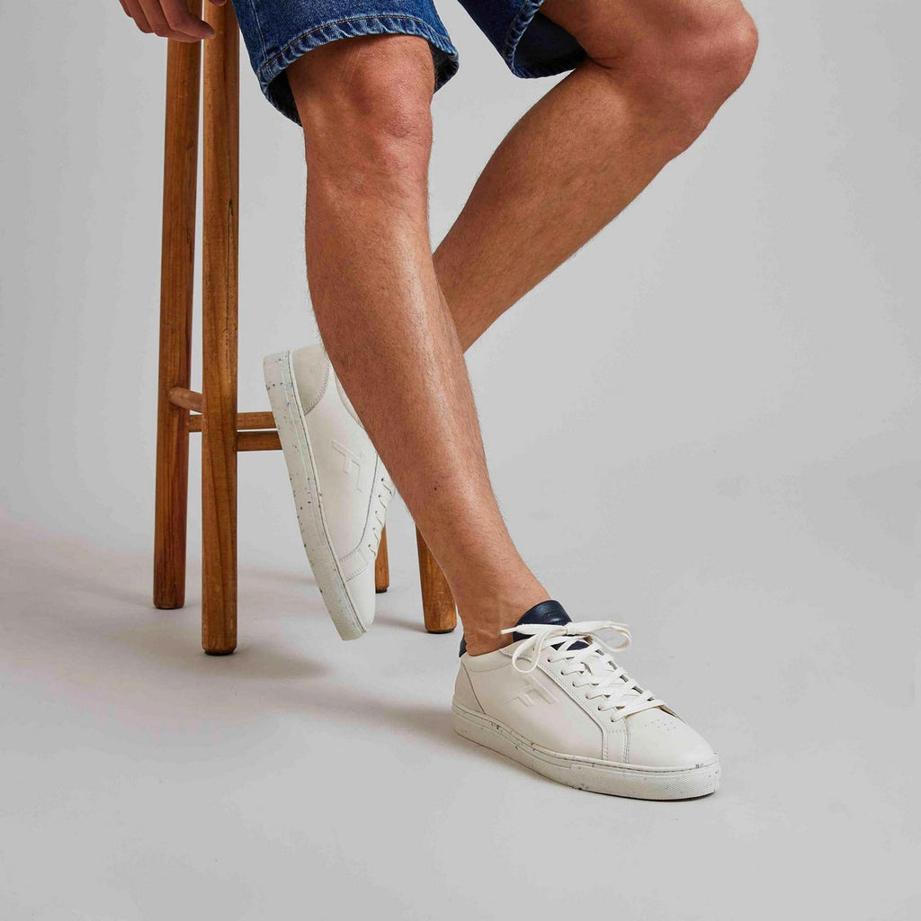 Ecru & Navy Ebony Trainers - Unisex