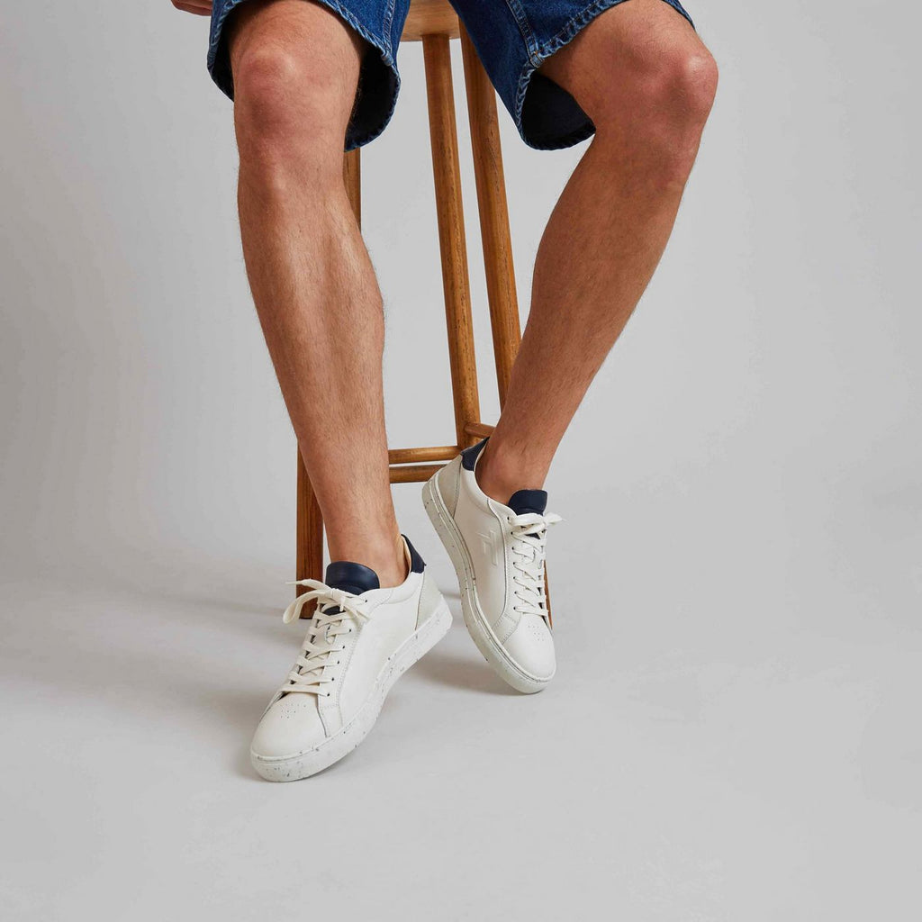 Ecru & Navy Ebony Trainers - Unisex
