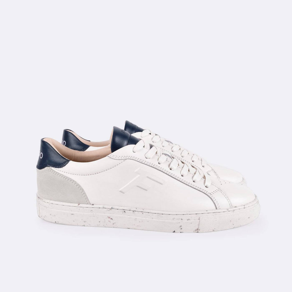Ecru & Navy Ebony Trainers - Unisex