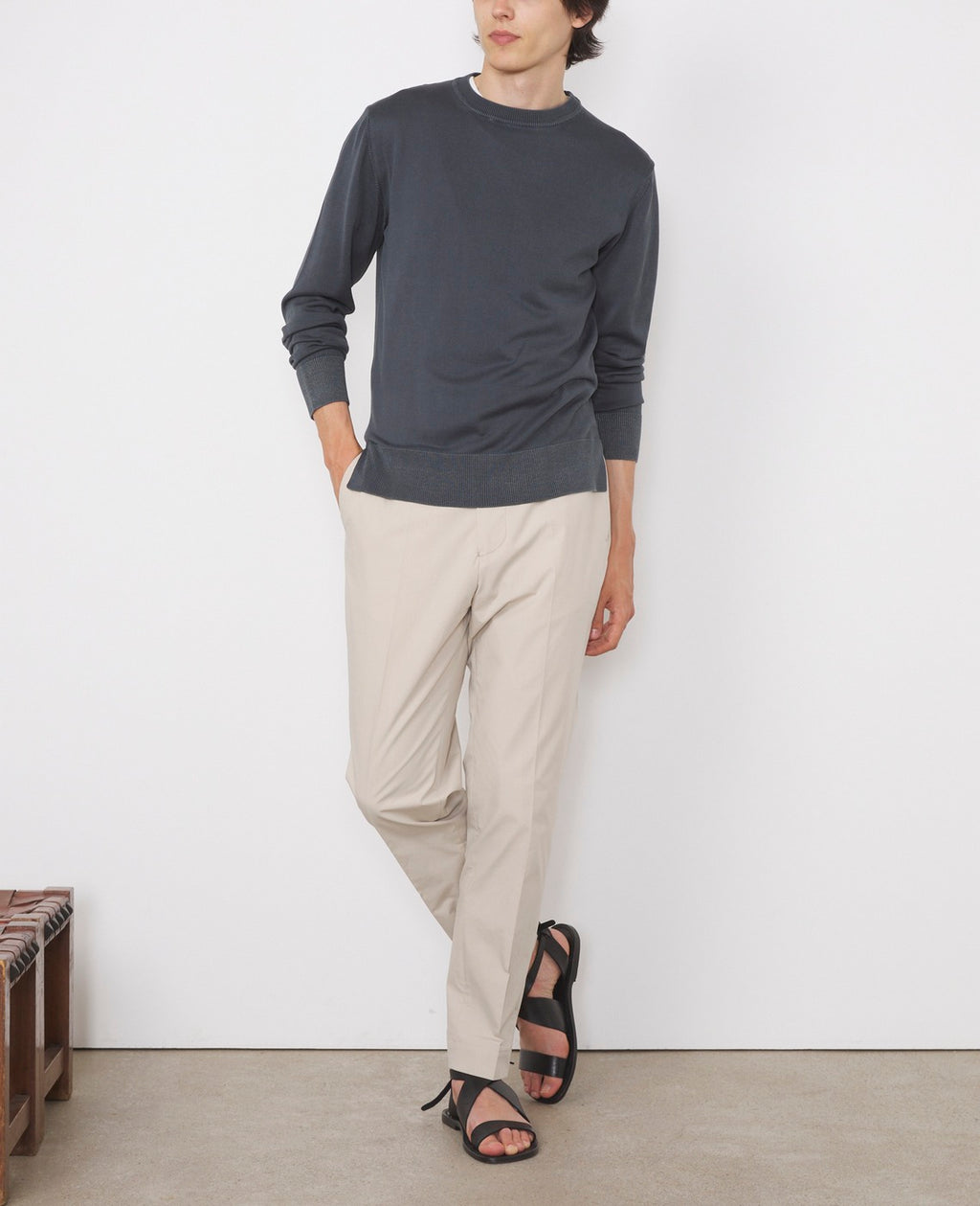 Pulls Nilo Cneck Itl Co Old Dyed - Asphalt