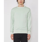 Officine Générale – Pull Nilo - Menthe - Homme, pull vert clair en maille fine, porté par un homme de face