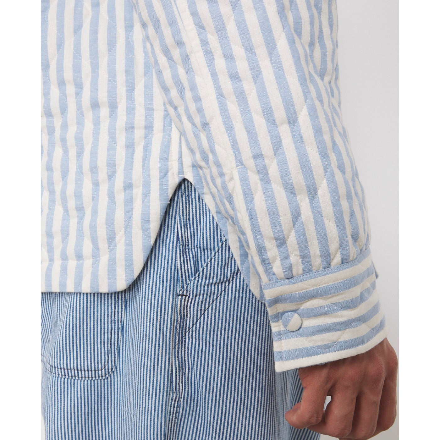 Sur Chemise Harring Quilt Striped Techn Co - Ecru/Blue