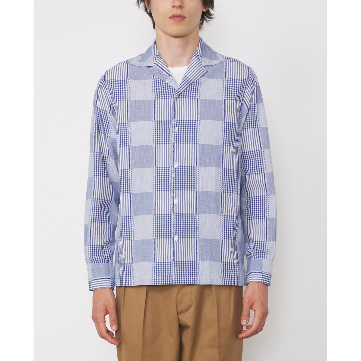 Chemise Eren Manches Longues - Blanc/Bleu - Homme