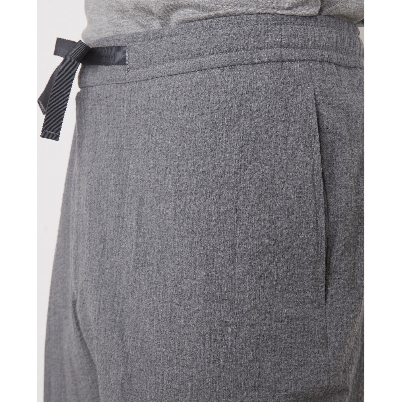 Short Phil Sht Itl Cot Seersucker - Mid Grey