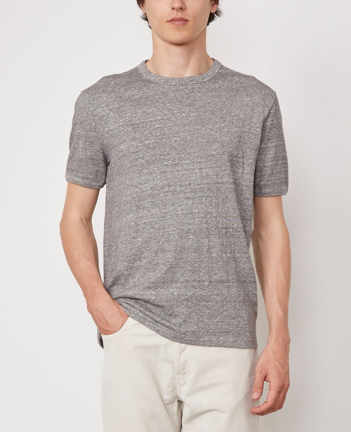 T-Shirt SS - Ecru/Heather Grey - Homme
