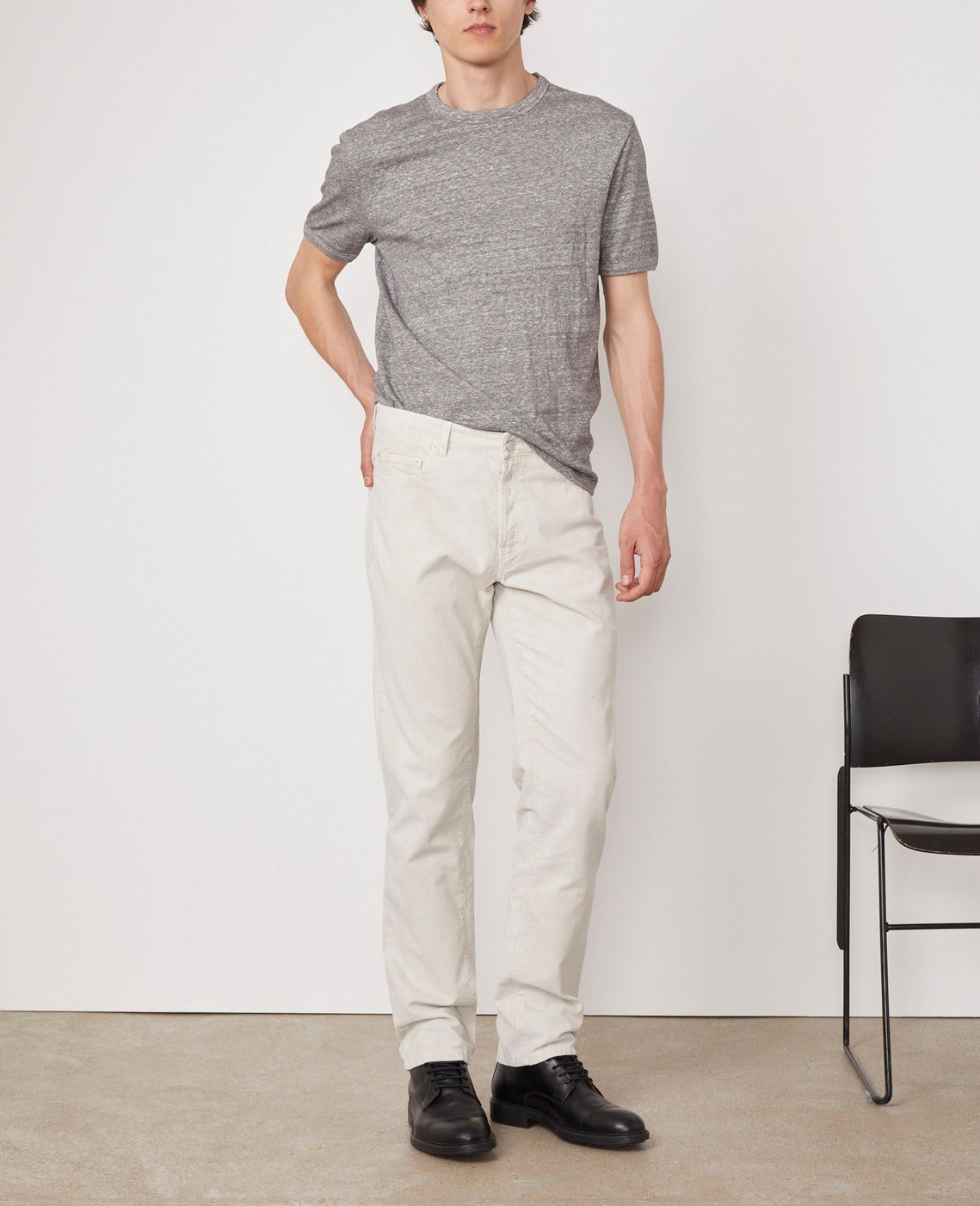 T-Shirt SS - Ecru/Heather Grey - Homme