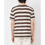 Tee Shirt Ss Tee French Linen Big Stripe - Heather Cocoa/Ecru
