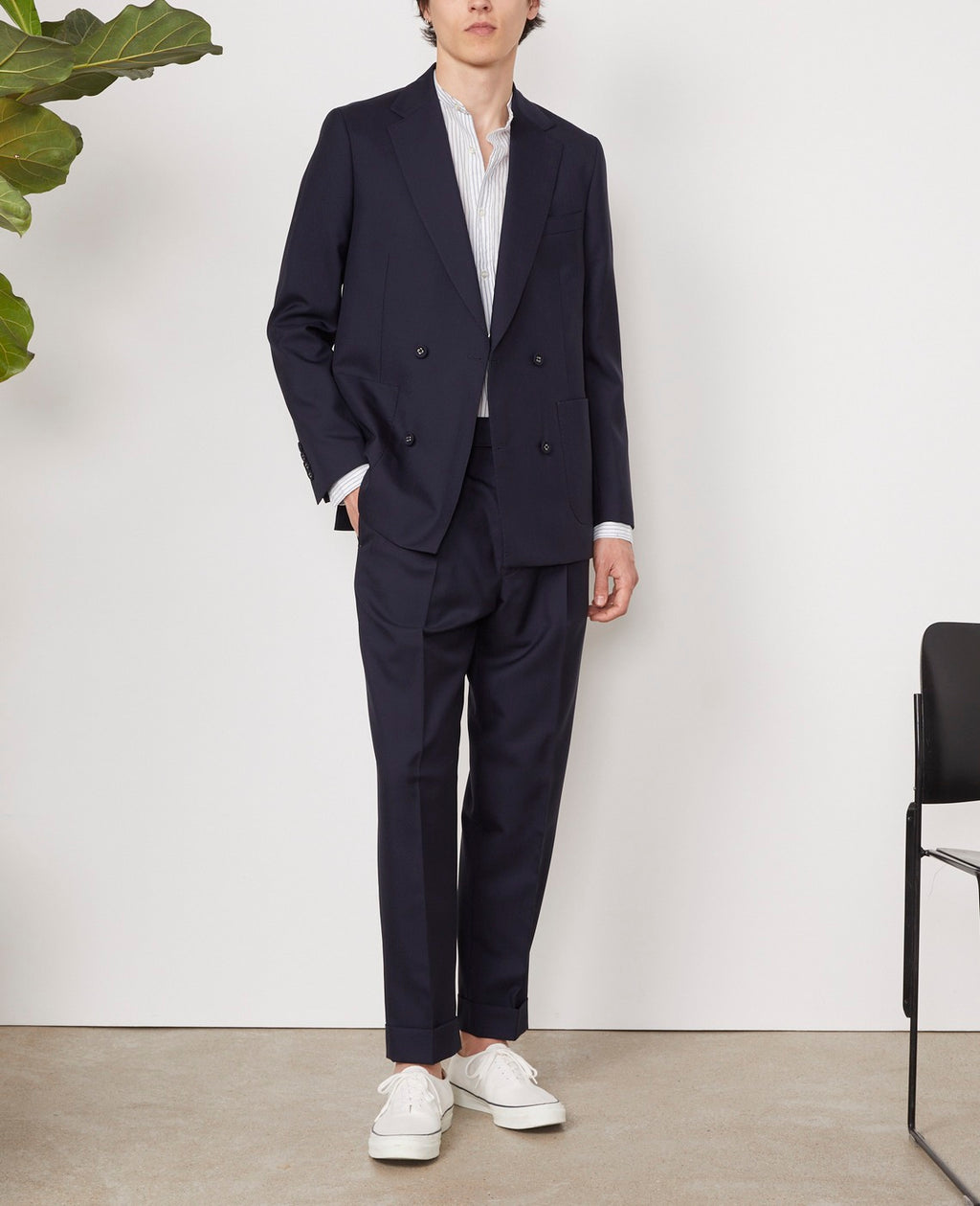 Tlg Veste Leon Jkt Itl Fresco Wool - Navy