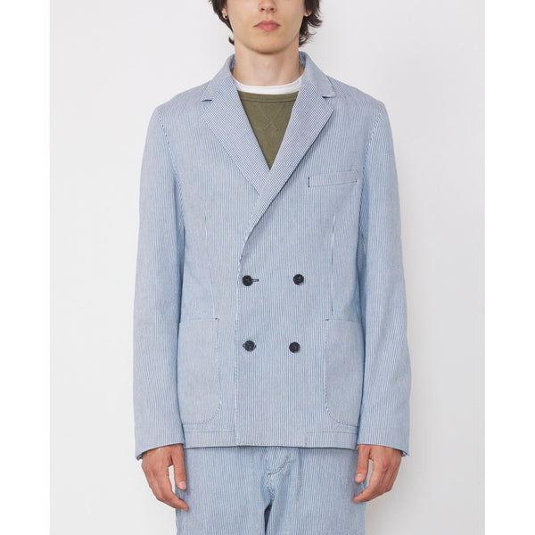 Tlg Veste Leon Jkt Jap Cot Hemp Hickory - White/Indigo