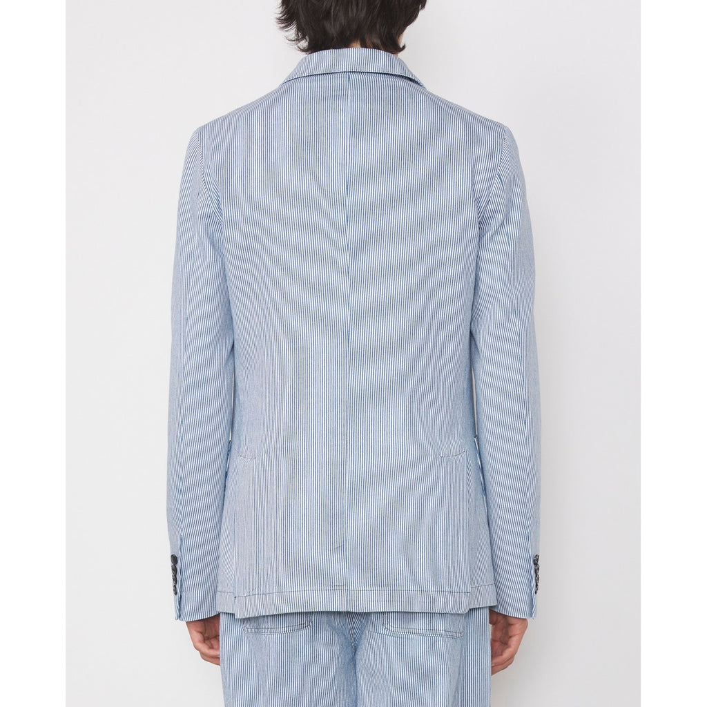 Tlg Veste Leon Jkt Jap Cot Hemp Hickory - White/Indigo