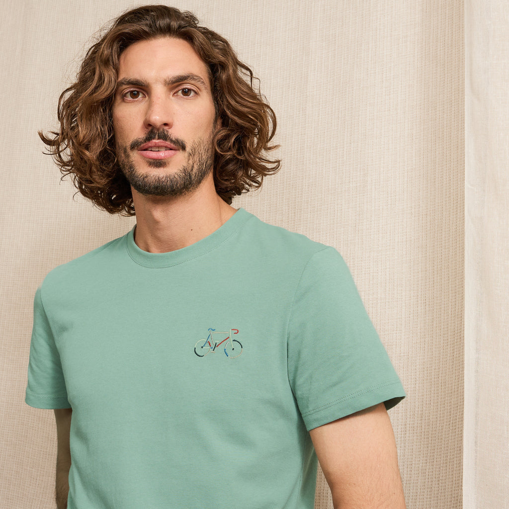 T-Shirt Col Rond Vert Clair Arcy - Homme