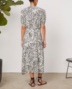 Robe + Katia Drs Maxi Cashmere Print - Ecru/Black