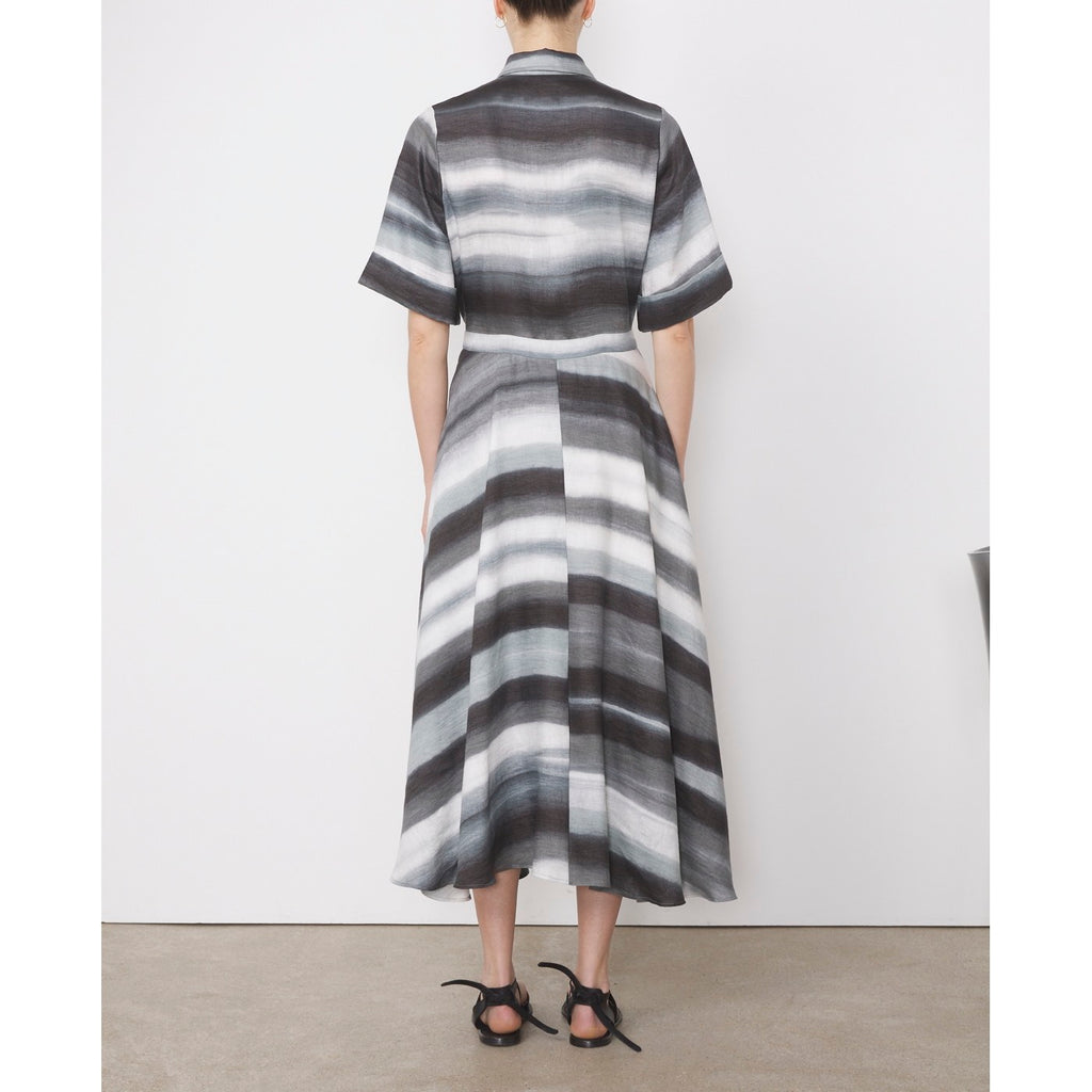 Robe + Nadia Drs Tie Dye Itl Linen - Grey/Cream
