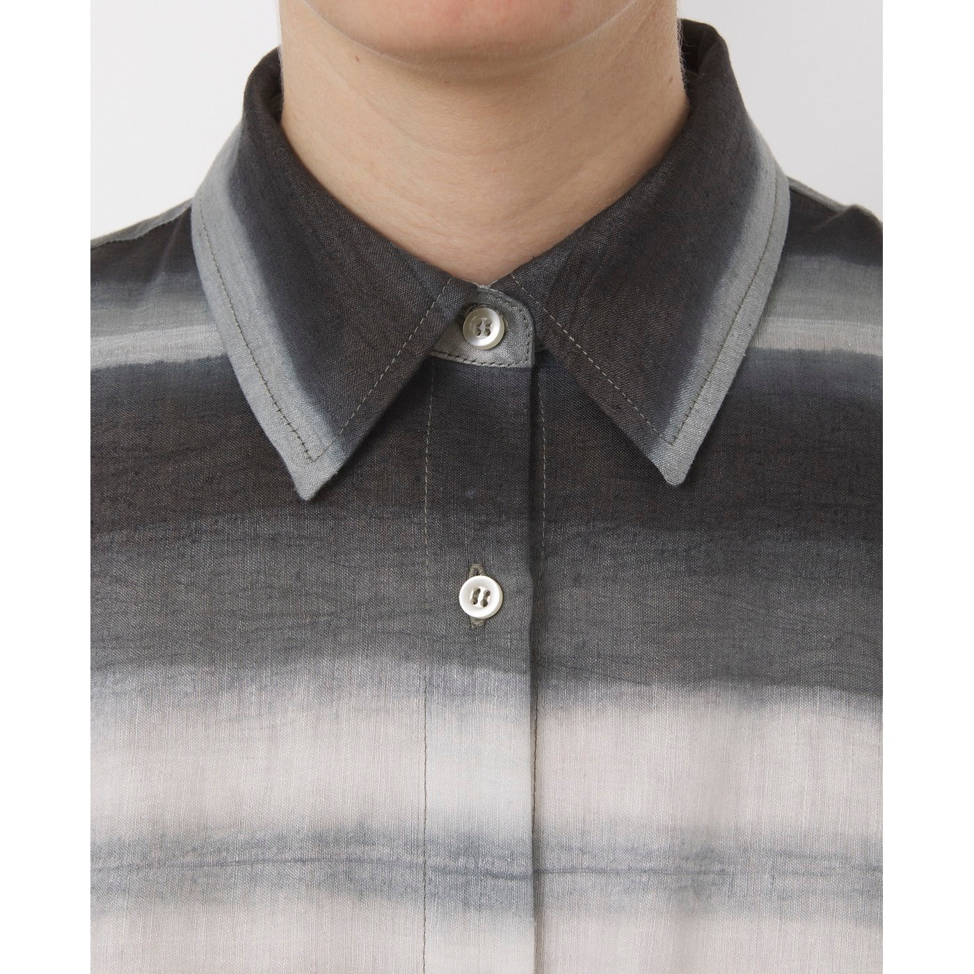 Robe + Nadia Drs Tie Dye Itl Linen - Grey/Cream