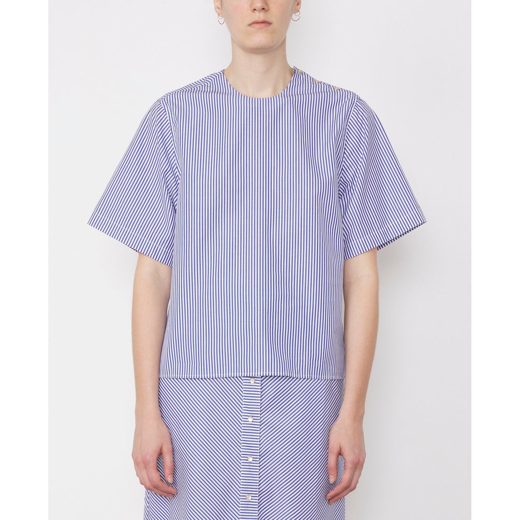 Chemise Zelie Shi Striped Co Popeline - White/Blue
