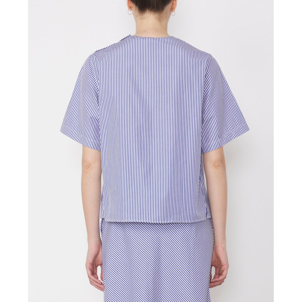 Chemise Zelie Shi Striped Co Popeline - White/Blue