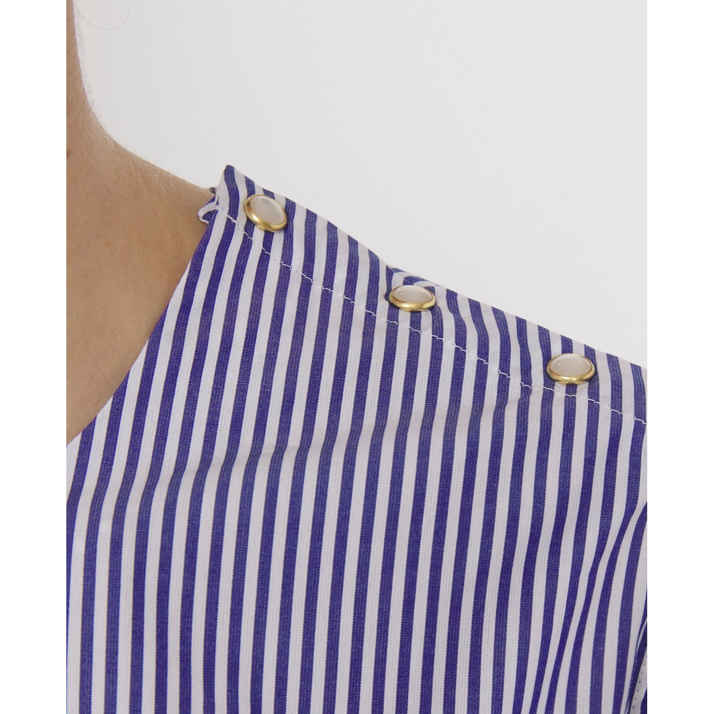 Chemise Zelie Shi Striped Co Popeline - White/Blue