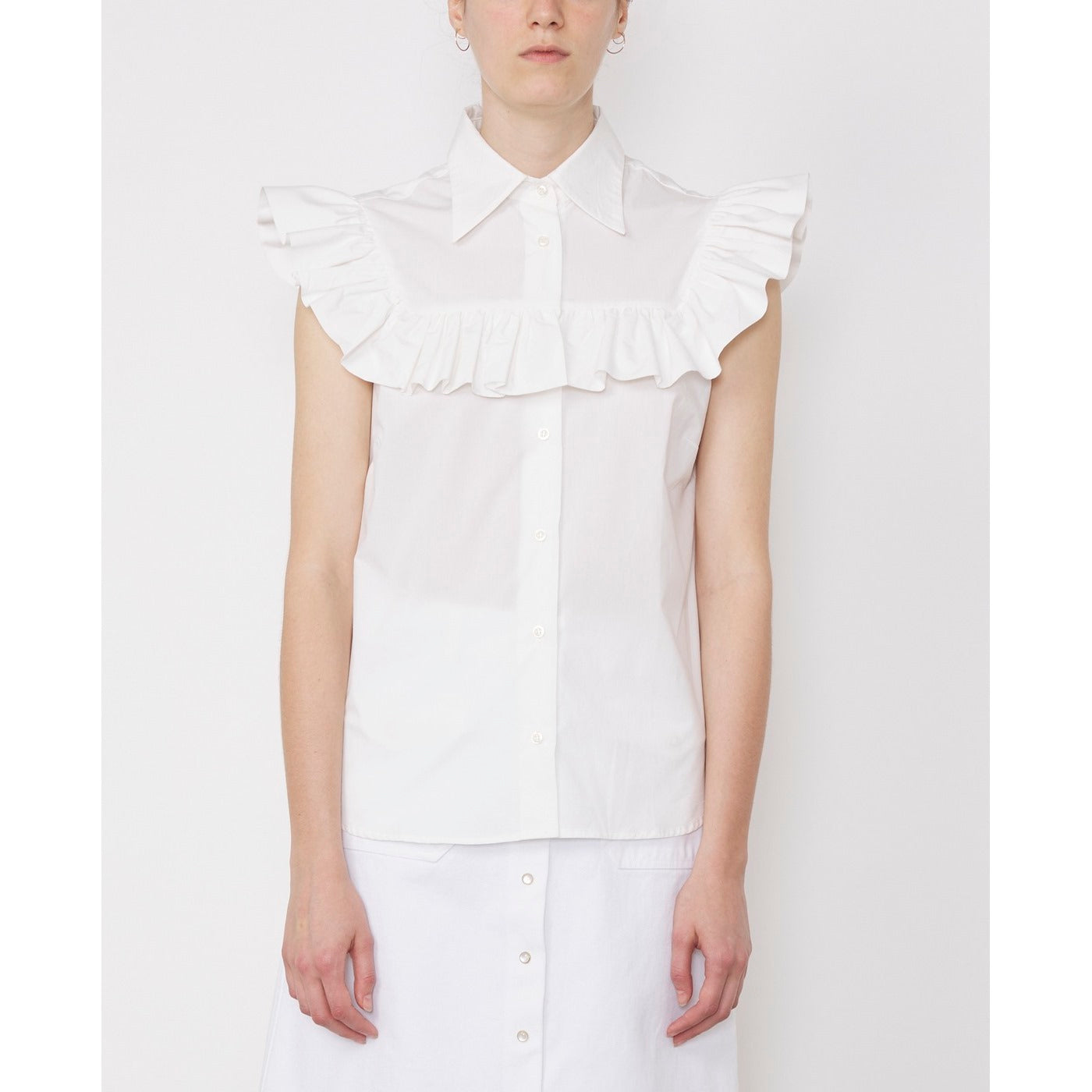 Chemise Ethel Sl Shi Cotton Poplin - White