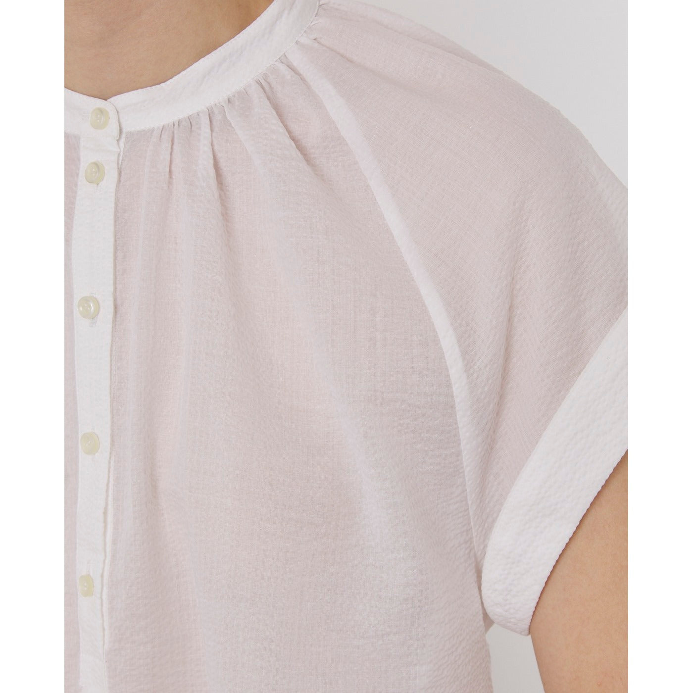 Chemise Nolwenn Shi Jap Seersucker Co - White