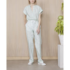 Pantalon Magali - Blanc/Menthe - Femme