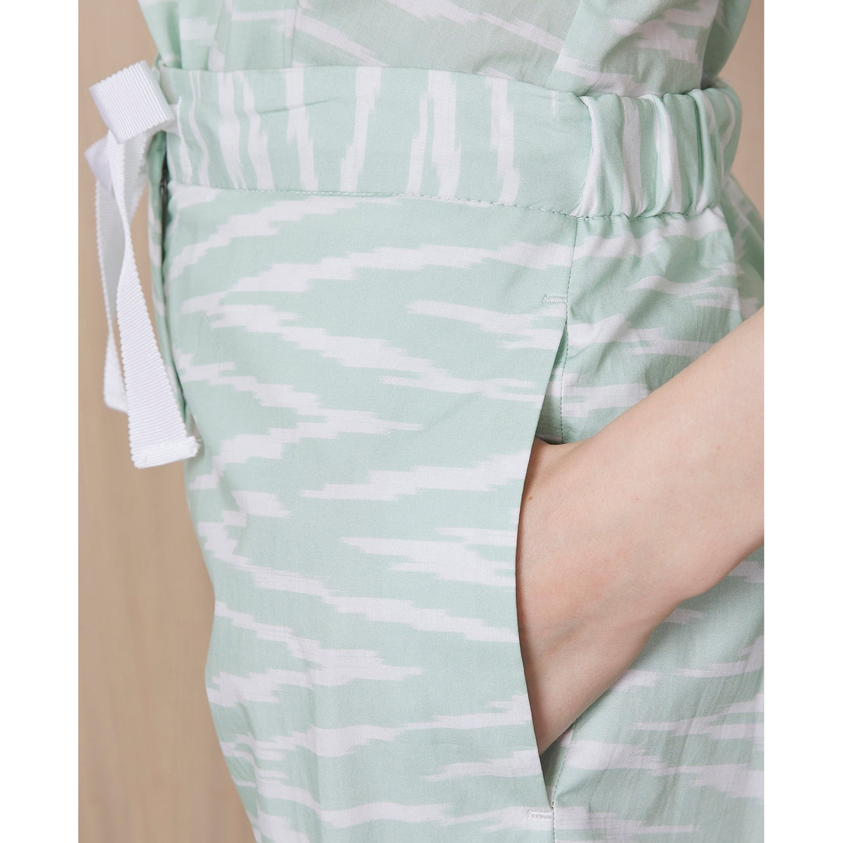 Pantalon Magali - Blanc/Menthe - Femme