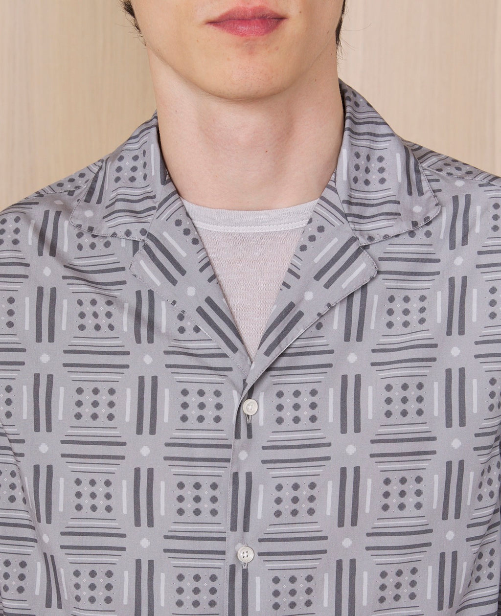 Chemise Eren Ss Itl Cly Co Geome Print - Grey/Dkgrey/White