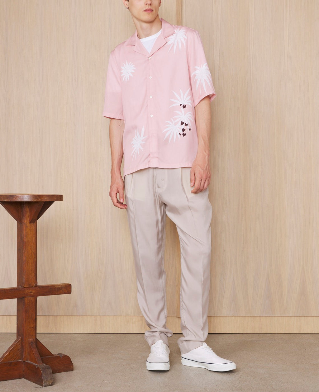 Chemise Eren Manches Courtes - Rose Fumé/Blanc - Homme