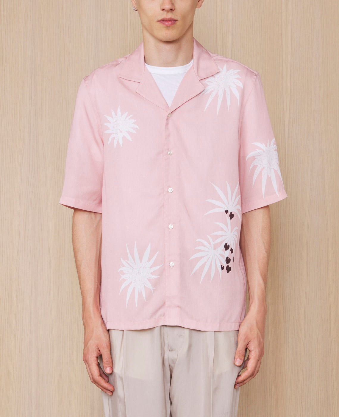 Chemise Eren Manches Courtes - Rose Fumé/Blanc - Homme