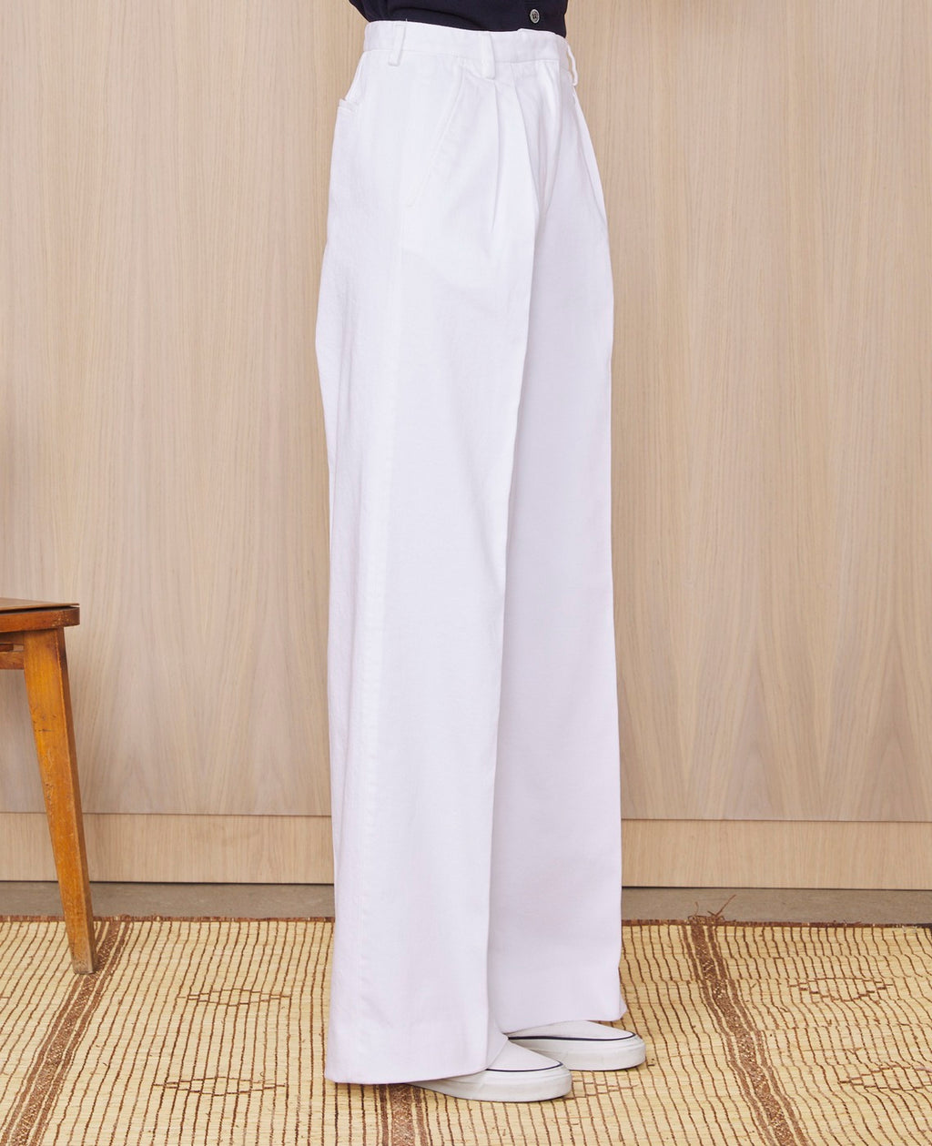 Chino Elia Pts Pgmt Dye Cotton Twill - White
