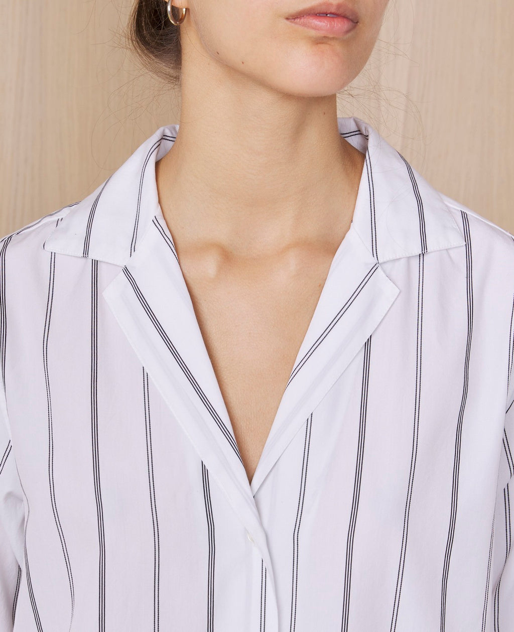 Chemise Christelle Co Satin Stripe - White/Black