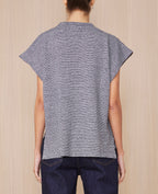 Camiseta Isra - Crudo/Azul marino oscuro - Mujer