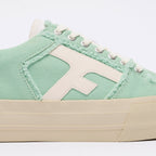 Mint Green Low-Top Tennis Trainers Walnut Platform - Women