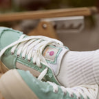 Mint Green Low-Top Tennis Trainers Walnut Platform - Women