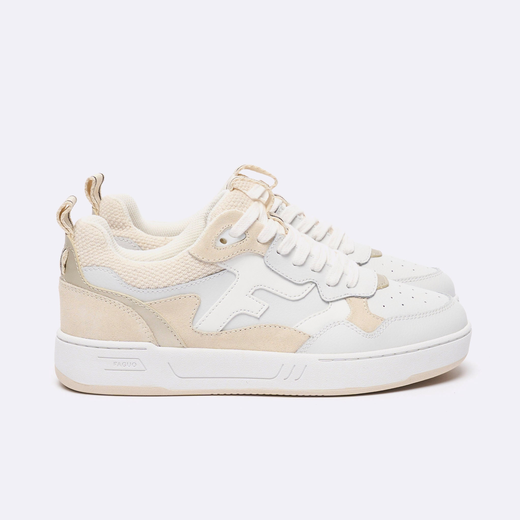 Baskets Basses Blanches & Beiges Dahlia - Femme