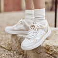 Baskets Basses Blanches & Beiges Dahlia - Femme