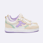 Baskets Basses Blanches & Violet Clair Dahlia - Femme