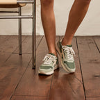 Running Kaki Clair & Dorées Olive - Femme