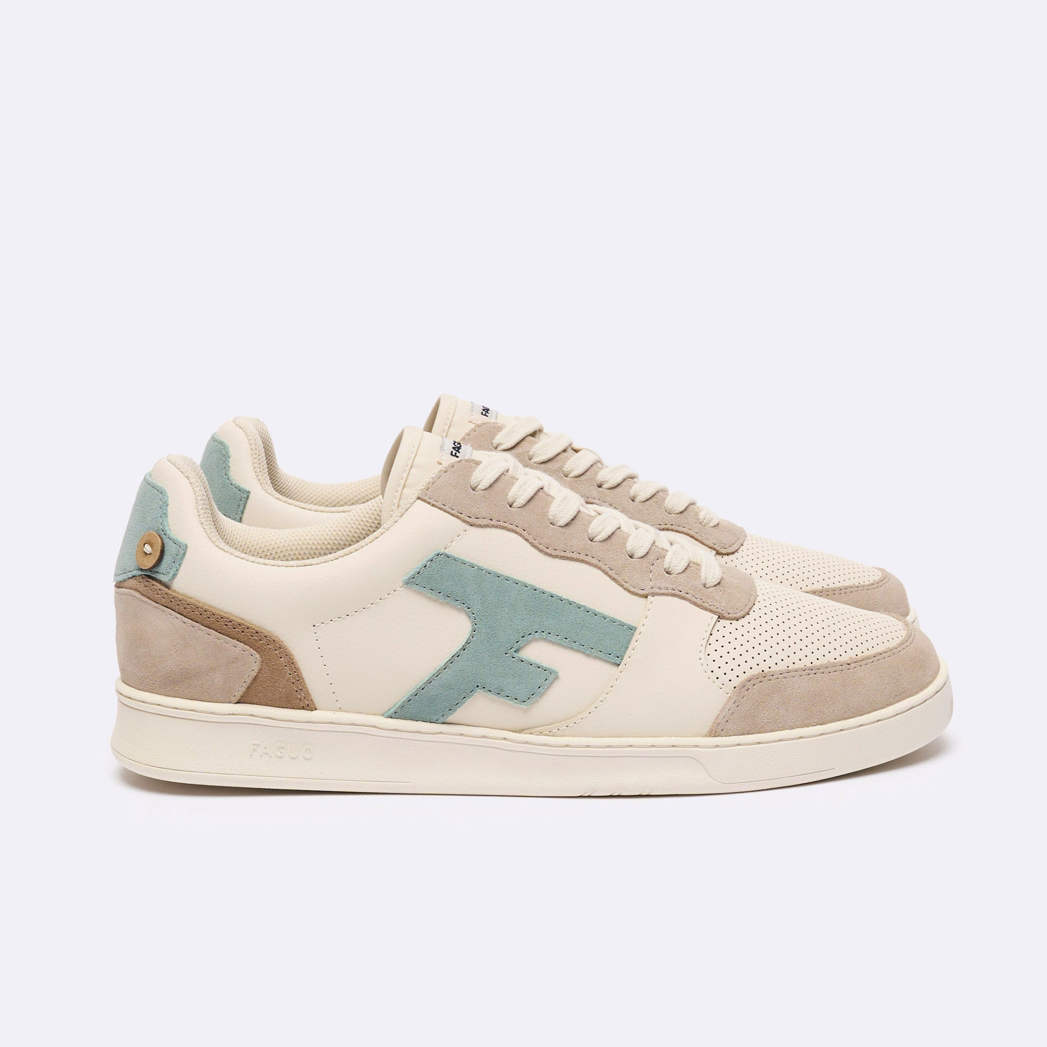Baskets Basses Écrues & Bleu Clair Hazel - Homme